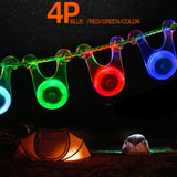 TD® Camping en plein air lumière décorative led tente corde sac à dos suspendu lumière vélo avertissement feu arrière silicone lumiè