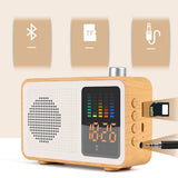 TD® Retro bois couleur sans fil Haut-parleur Bluetooth Radio avec affichage de l'heure ，Haut-parleur de style rétro-jaune