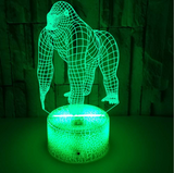 TD® Le nouveau chimpanzé coloré veilleuse 3D colorée tactile télécommande LED lampe de table stéréo visuelle