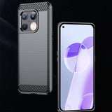 TD® Coque de téléphone en fibre de carbone brossée OnePlus10 Pro Coque souple en silicone Protection complète anti-empreintes digita