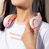 TD® Ventilateur de cou suspendu sans feuilles affichage numérique usb ventilateur de cou suspendu petit ventilateur de cou suspendu