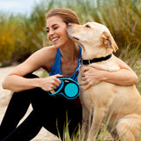 TD® Laisse pour chien pour promenade animal couleur bleu enrouleur d'animaux laisse de chien pour sécurité animal promenade animaux
