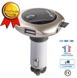 TD® Q7 nouvelle voiture Bluetooth MP3 Transmetteur FM Bluetooth mains libres avec double chargeur de voiture USB Rotation à 360 degr