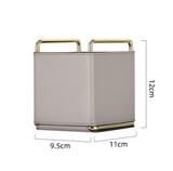 TD® Porte-stylo en cuir boîte de rangement de bureau en cuir bureau gris pinceau de maquillage seau seau rangement d'ornements nordi