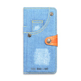 TD® Pour Samsung Galaxy S9 Téléphone Étui En Cuir Shell Flip Card Magnétique Boucle Titulaire Téléphone Étui De Protection Denim