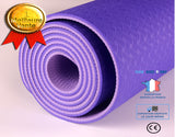 TD® Tapis De Yoga Antidérapant Bicolore Tpe De 6 Mm Tapis De Sport Tapis De Gymnastique De Fitness À La Maison Sans Goût 183X61Cm Vi