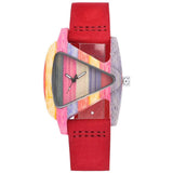 TD® Amoureux montre en bois dames montre en bois de bambou bracelet en cuir montre étanche avec boîte-cadeau