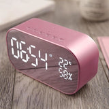 TD® Double Président Miroir Haut-parleur Bluetooth FM Support Horloge ，Haut-parleur de musique Bluetooth