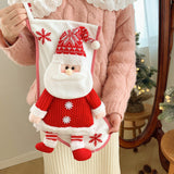 TD® Décorations de Noël tricotées en trois dimensions vieil homme bonhomme neige décoration de sapin de Noël sac de bonbons paquet d