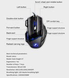 TD® Souris filaire gaming mouse USB professionnel ordinateur portable 3200 DPI LED Optique jeux 7 bouton PC ergonomique rétro éclair
