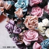 TD® rose artificielle bouquet blanche petale seche deco decoration fleur mariage maison anniversaire chambre fille petite realiste