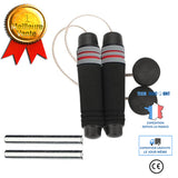 TD® Corde à sauter hommes et femmes couleur de à sauter sans corde fitness sports de poids  roulement de  qualité sautant noir et ro