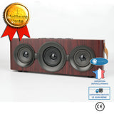 INN® Haut-parleur Bluetooth en bois portable carré danse audio rétro haute puissance de bureau MP3 grain de bois de pêche rouge