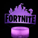 TD® 3D Lampe Illusions Fortnite Jeu Logo Lampe Veilleuse LED USB 7 Couleurs Télécommande Touch Chambre Décoration Lamp de Table Cade