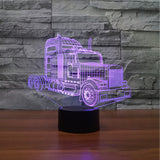 TD® Camion Veilleuse 3D Touche colorée Lumière visuelle LED Atmosphère de cadeau Lampe de table en trois dimensions visuelle 3D