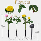 TD® Lampe solaire extérieur jardin LED bouquet de 3 fleurs pot décoratives artificielles de jardin de lanterne  éclairage terrasse