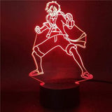 TD® GEZHF ONE Piece Monkey D.Luffy Animation Veilleuse 3D avec t&eacute;l&eacute;commande 16 couleurs LED Lampe tactile Lampe de AM5
