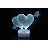 TD® Lampe optique poser décoratif tactile 7 couleurs illusion optique - modèle amour - faible consommation câble USB ou 3 piles AAA