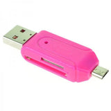 TD® Clé USB 2.0 + TF-Micro SD-SD à Micro USB OTG Lecteur de carte pour Dispositif Avec Port USB Multifonctions - Rose / 4 en 1 USB