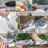 TD® Brosse de nettoyage cuisine Liquide multifonction savon automatiquement manche longue pour lave-vaisselle ustensile propreté