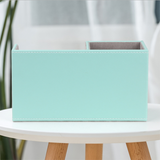 TD® Porte-stylo bureau étude papeterie emballage boîte de rangement bureau ins carré PU stylo baril créatif en cuir porte-stylo mign