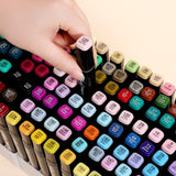 TD® Ensemble de stylos marqueurs à double tête alcool stylo aquarelle huileux peinture 80 ensemble portable de stylo marqueur de cou