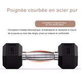 TD® Équipement de remise en forme à domicile de formation de bras pour hommes d'haltères hexagonaux 2 * 2.5 kg