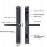 TD® Serrure à empreinte digitale à cadre étroit de 3CM porte en alliage d'aluminium serrure à combinaison à poignée haute et basse