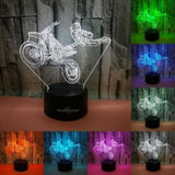TD® Lampe 3D LED Forme de Moto et Homme/7 Changement couleur Interrupteur Tactile LED Veilleuse Acrylique Décoration Veilleuse Cadea