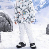 TD® Ensemble de combinaison de ski pour enfants hiver coupe-vent éclaboussures d'eau chaud vêtements de ski épaissi taille:S