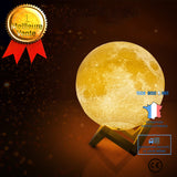 TD® 3D Lampe de Lune d'Impression - 2 couleurs - Interrupteur tactile - Rechargeable - 15 cm