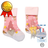 TD® Chaussettes de Noël décorations de Noël rose avec des lumières poupée sans visage vacances cadeau créatif chaussettes 2pack