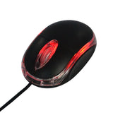TD® Souris Filaire Transparente Rétractable Ergonomique Lumineuse avec LED Optique USB à Molette pour PC Portable Ordinateur Noir