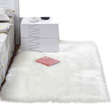 TD® Blanc pleine boutique petit tapis tapis hiver imitation mouton en peluche chambre fenêtre antidérapant tapis de sol photo décora