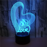 TD® Veilleuse colorée LED Love LOVE 3D