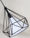 TD® Lampes de Plafond Créative noire pour Lampe Suspension Lustre Cage en Fer Forme Diamant avec Douille Eclairage Style Industriel
