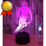 TD® Lampe de table 3D illusion en forme de Joueur rugby - Veilleuse luineuse 3D hollograme décoration chambre