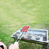 TD® Ustensiles de cuisine pique-nique poignée en bois extérieure accessoires d'outils Anti-brûlure panier à griller Camping légumes
