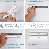 TD® 3pcs Lampe Détecteur de Mouvement,10LED Lampe de Placard,USB Rechargeable Veilleuse LED,Lampe Escalier-Blanc chaud