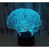 TD® Lampe optique poser décoratif tactile 7 couleurs illusion optique - modèle cerveau - faible consommation câble USB ou 3 piles AA