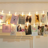 TD® Guirlande lumineuse LED Photo Clips étoiles Pile, de 20 lumières blanc chaud 3 m Transparent, fête d'anniversaire, mariage