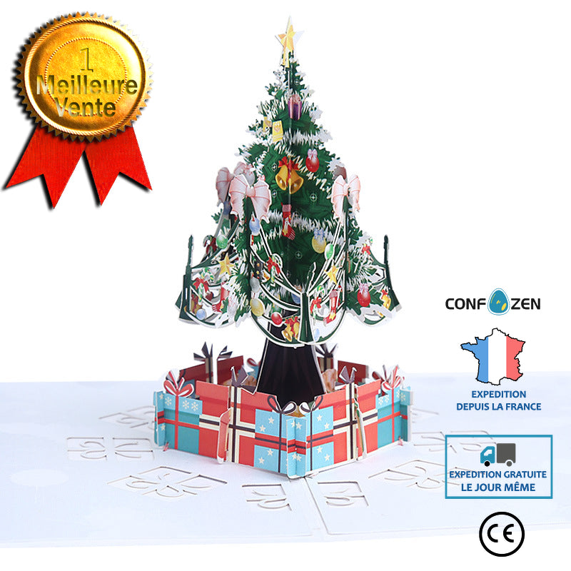 Carte de Noël 3D pop - up carte de voeux (arbre de Noël)