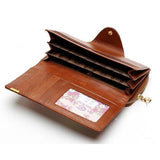 TD® Portefeuille Femme Porte-cartes Orange à Double Fermeture Éclair Détail Doré Portefeuille Multifonction Multifonction Hirondelle