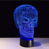 TD® Lampe optique poser décoratif tactile 7 couleurs illusion optique - modèle crâne - faible consommation câble USB ou 3 piles AAA
