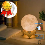 TD® Lune Lampe,Tactile Lumière de nuit de Chambre Clair de Lune,3D Rechargeable Interrupteur Décor à Maison,joli cadeau pour un ami