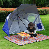 TD® Grand parasol extérieur rangement manuel parasol prise terre parapluie de pêche plage camping pergola parapluie coupe-vent pliab