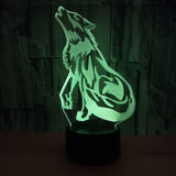 INN® Veilleuse LED série tête de loup télécommande tactile colorée lampe de table 3D lampe de table cadeau créatif USB
