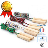 TD® 5 PCS Poignée En Bois Corde À Sauter Sport Fitness Exercice Portable Jeu pour La Maison Plein Air Jouer Couleur  CORDE A SAUTER