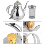 TD® 1.2L Théière, Cafetière - Bouilloire à Thé en Acier Inoxydable Poli avec Infuseur Filtre à thé, Pot en Vrac avec Couvercle Saveu