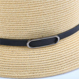 TD® Nouveau été pêcheur chapeau femmes mode chapeau de paille ceinture décoration petit pot chapeau large bord chapeau de soleil